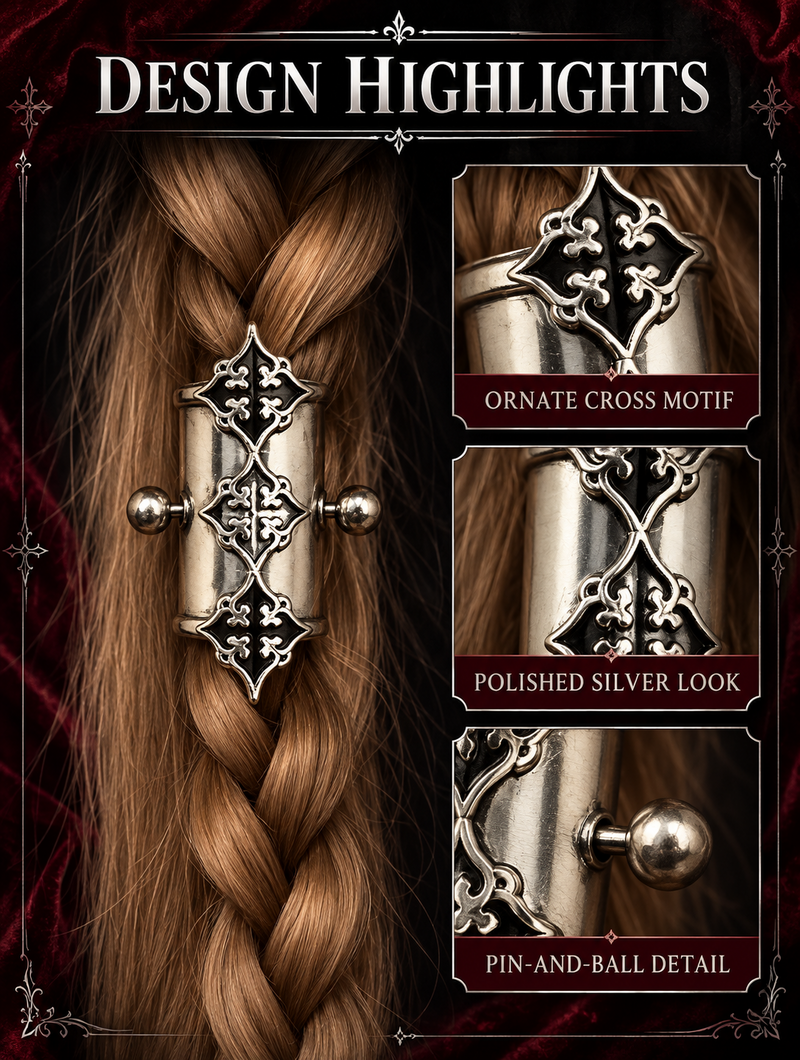 Gothic Cross Hair Cuff (Pre-Order)