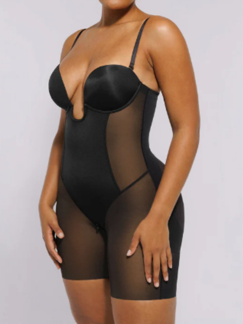Deep Plunge Mesh Shaping Bodysuit