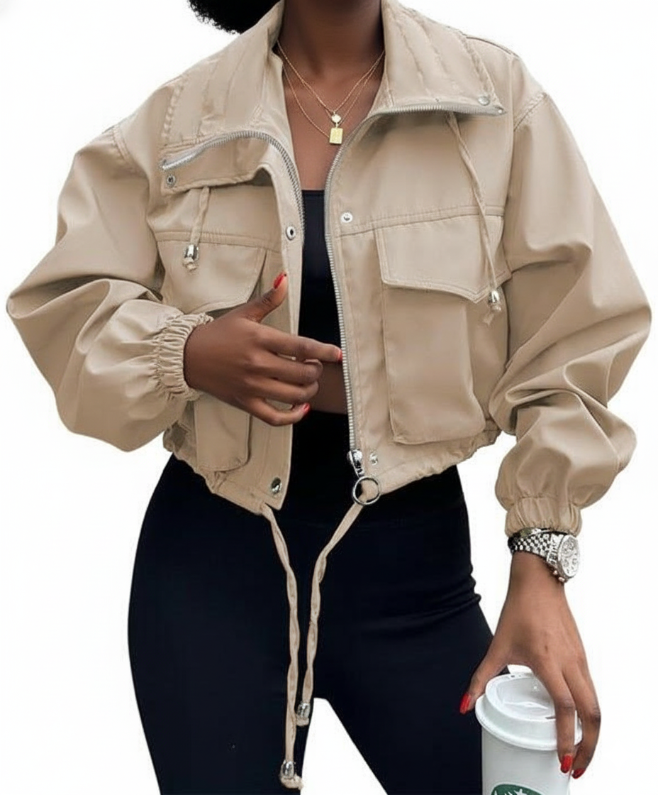 Women’s Zip-Up Cropped Anorak Coat