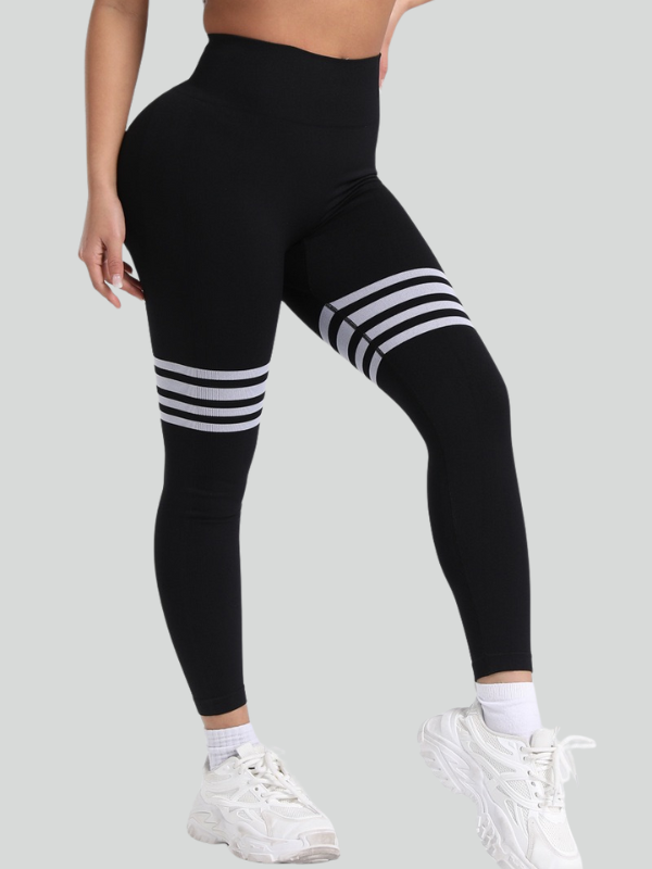 Seamless Striped Peach Yoga Hip-Lifting Pants