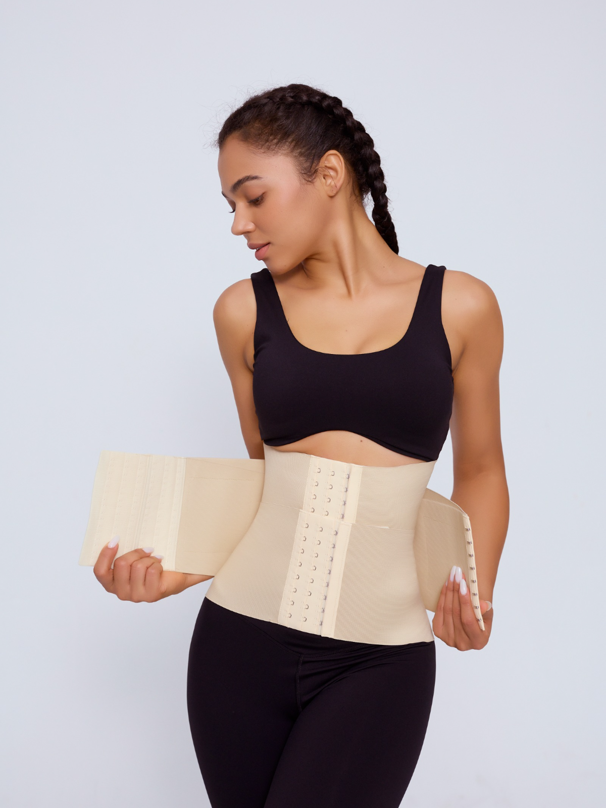 Hook Eye Hourglass Girdle(Beige)-Pre black Friday sale