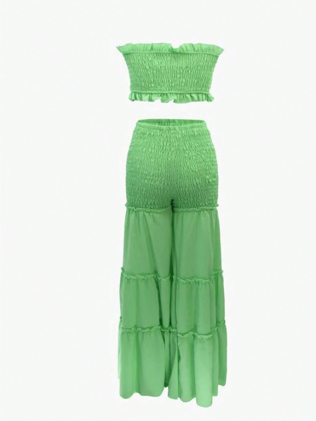 Boho Frill Tube Top Pants Set