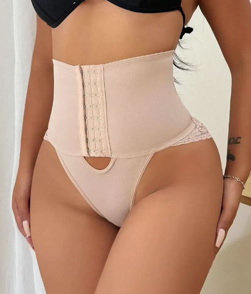 Lace Trim Front-Opening Sculpting Shapewear