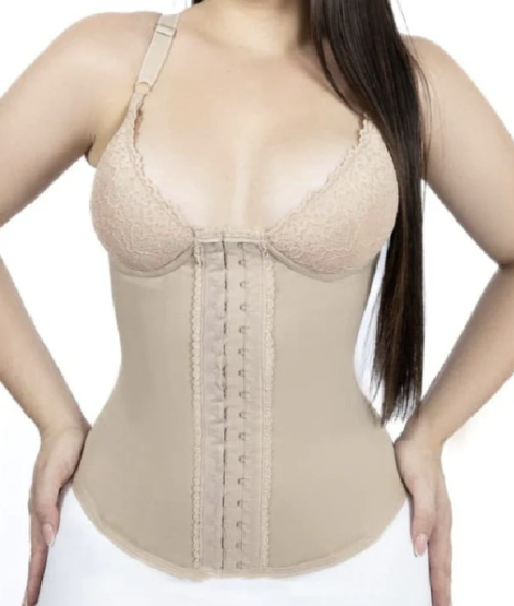 Seamless Satin Corset with Lace Cups