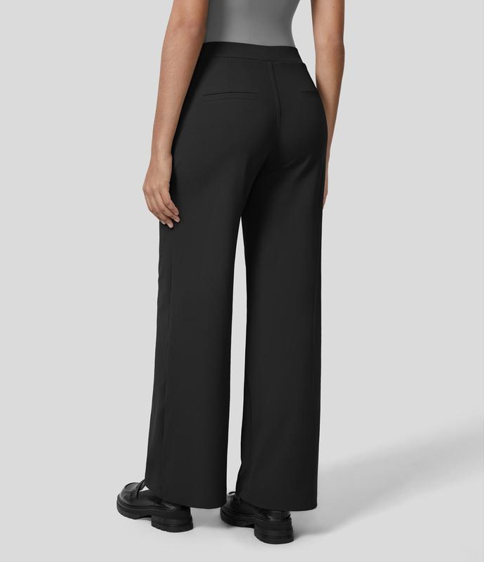 Women's High Waisted Pleated Work Pants