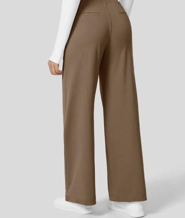 Women's High Waisted Pleated Work Pants