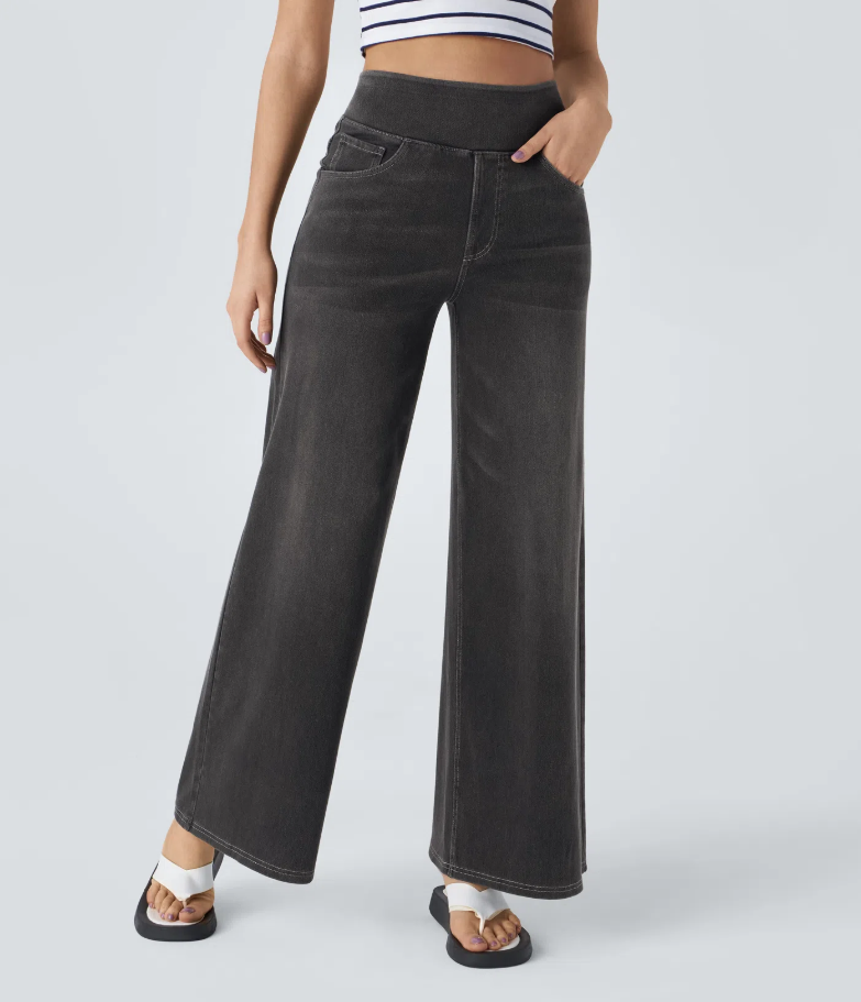 High Waist Wide-Leg Jeans