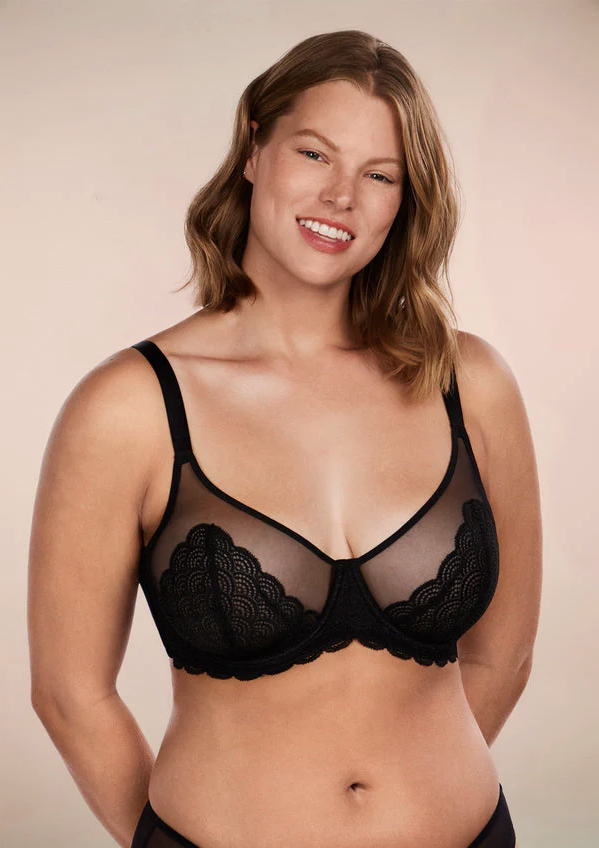 Mermaid Scales Lace  Unlined Bra-Pre black Friday sale