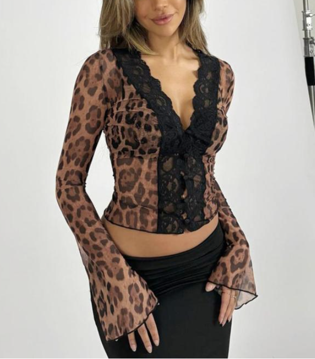 Floral Mesh Crop Top