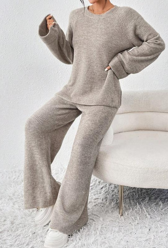 Cozy Raglan Sweater Pants Set