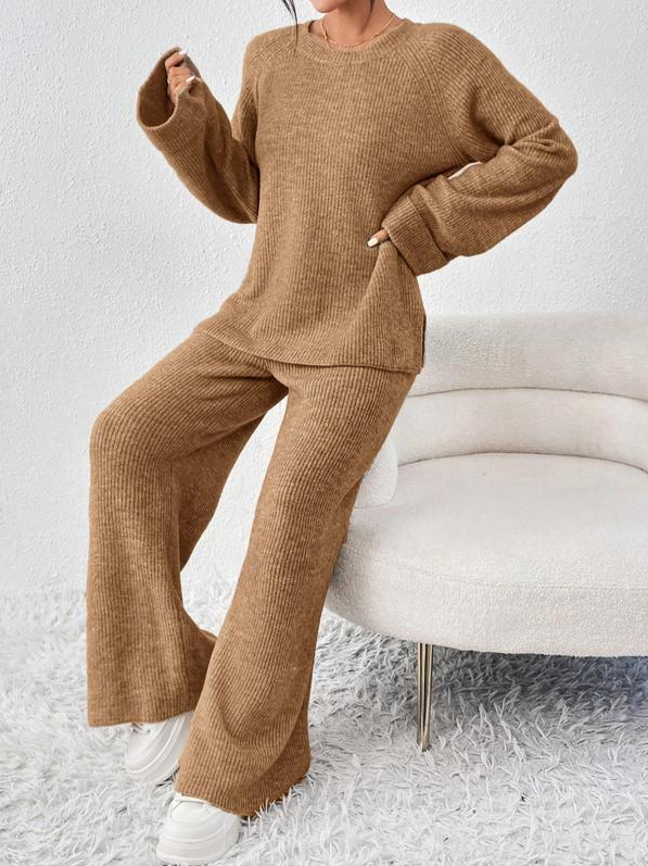 Cozy Raglan Sweater Pants Set
