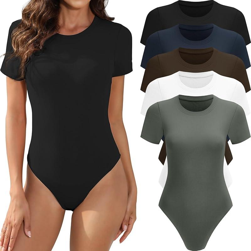 Stretch Fit Short Sleeve Bodysuit – 5 Pack-(Black Friday)