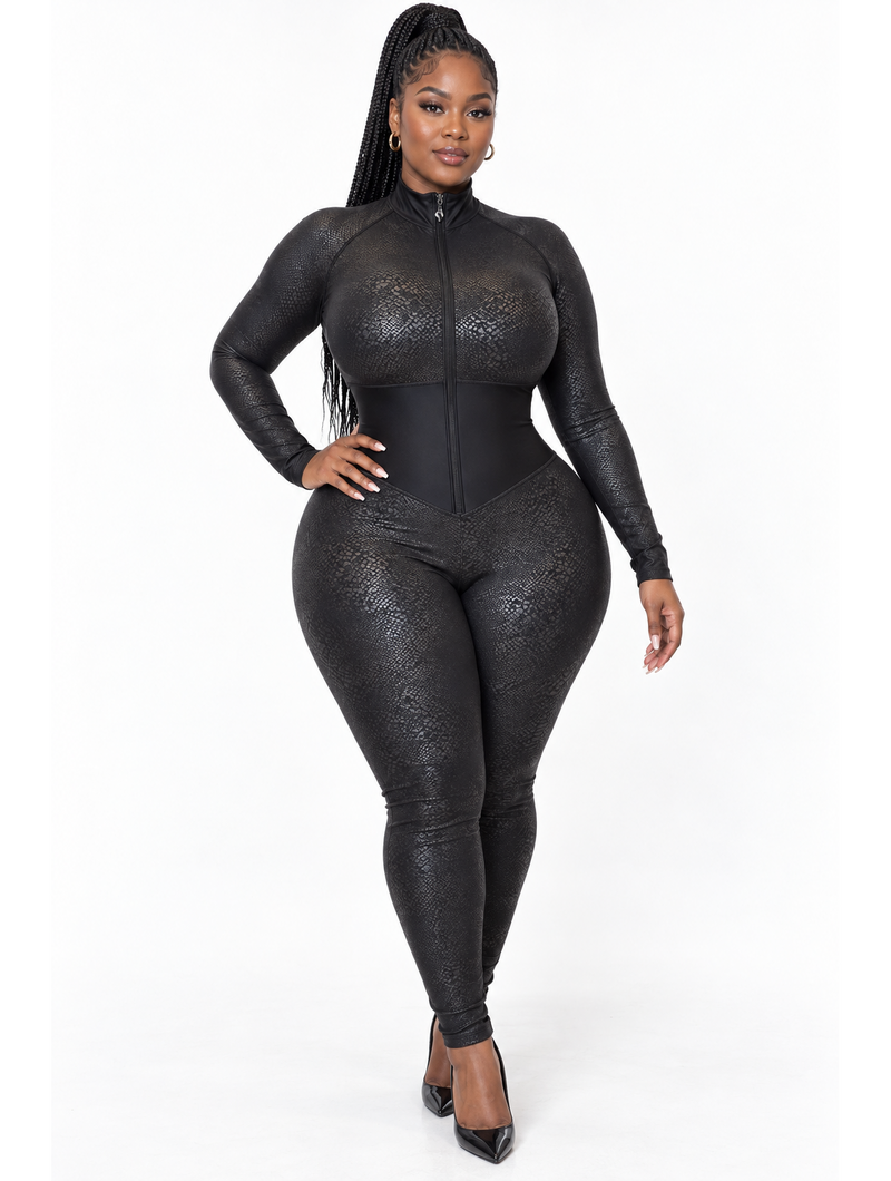 Black Snake Corset Jumpsuit