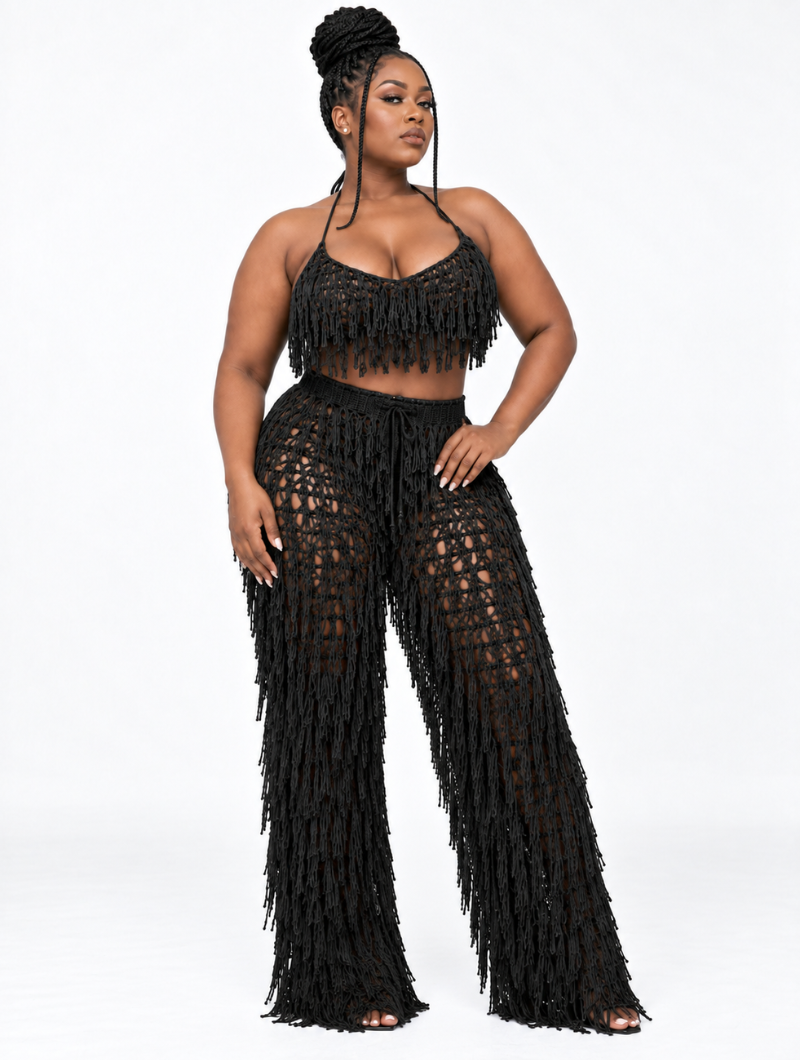 Fringe Flare Knit Set