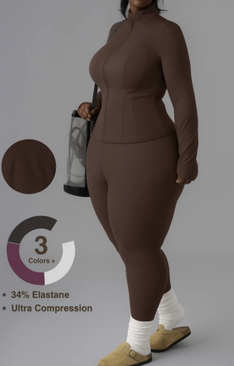 Women's Zip Up Jacket & Leggings Sport Set