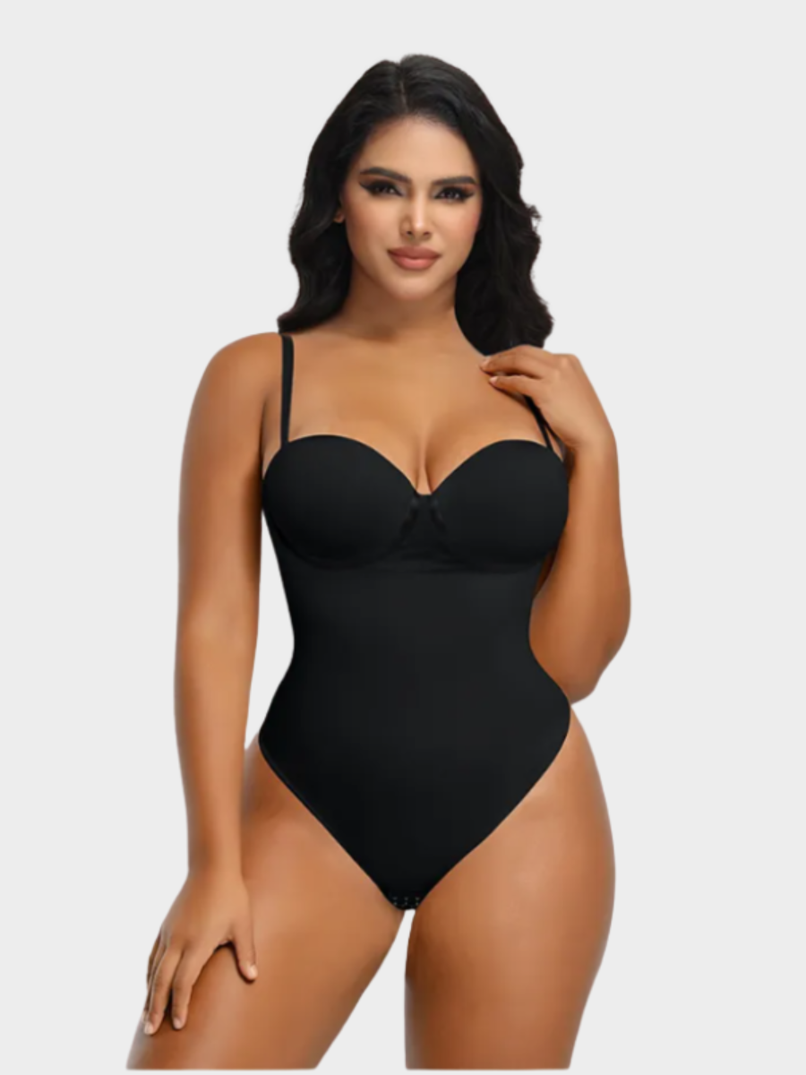 Back Lace-up Bodysuit Thong Seamless Shapewear