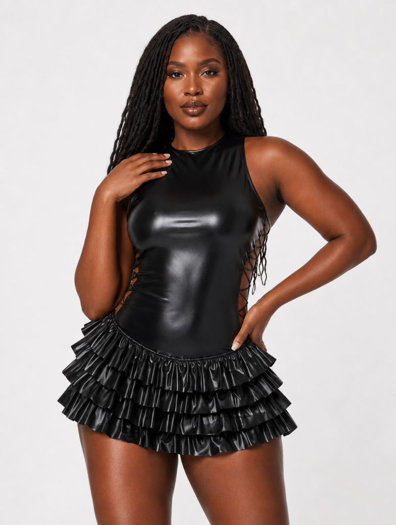 Lace-Up Leather Mini (Pre-order)