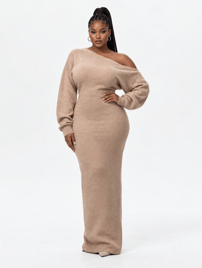 Off-Shoulder Cozy Maxi