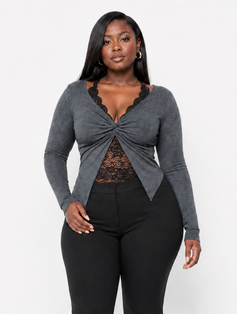 Twist Lace Layered Top