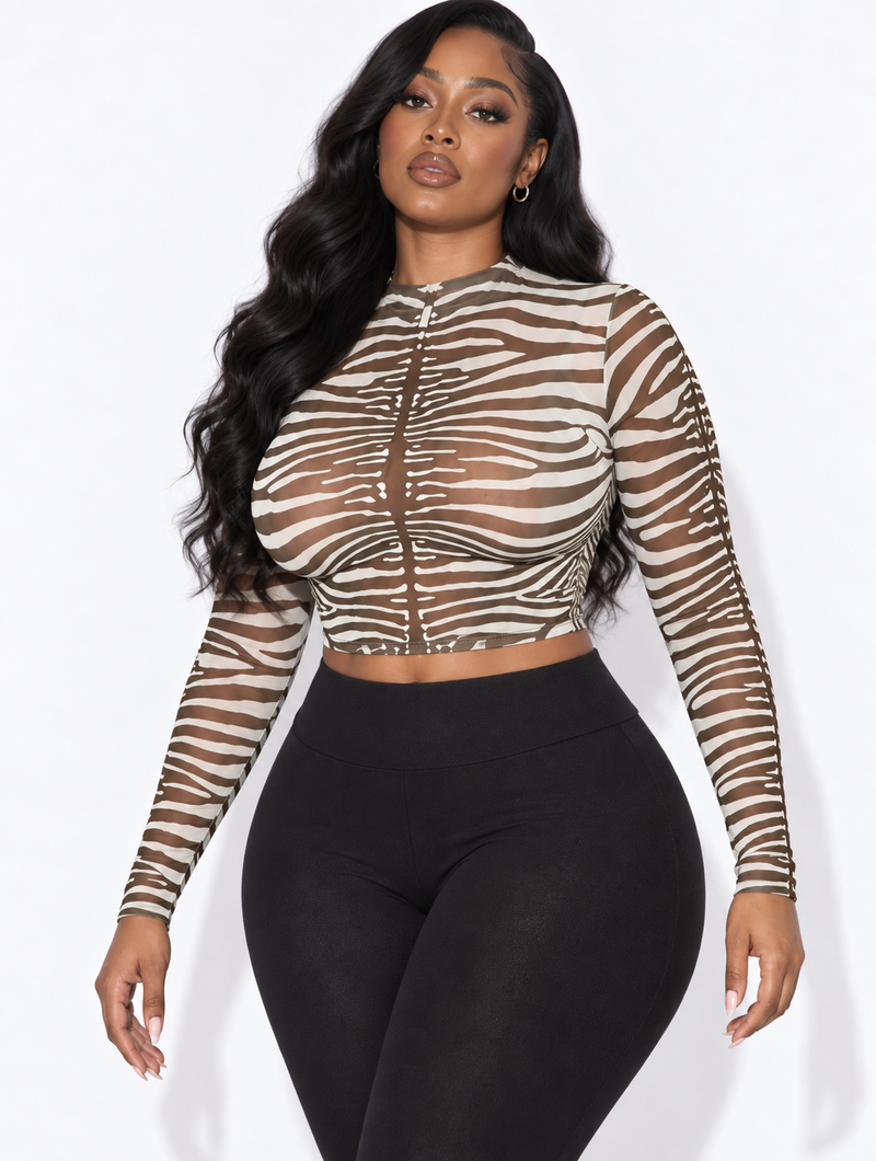 Sheer Zebra Long Sleeve