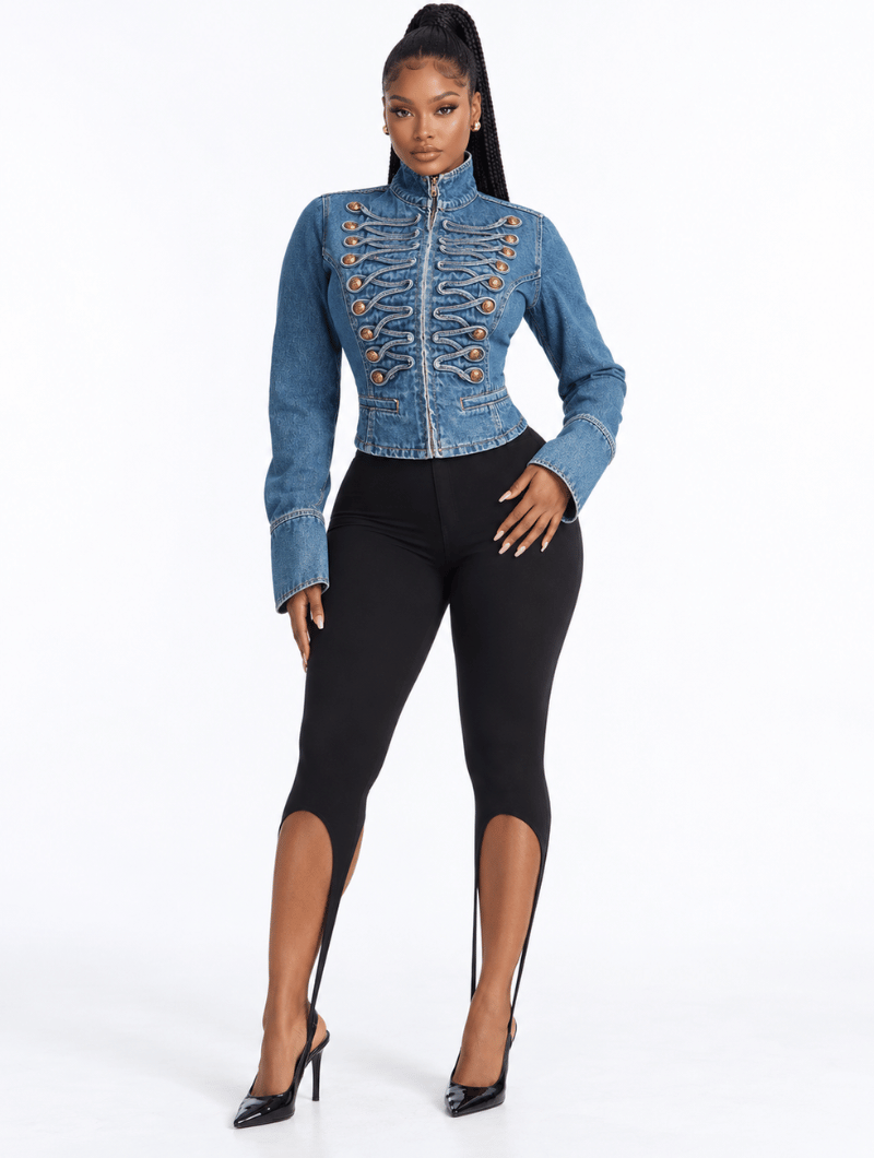 Braided Denim Legging Set