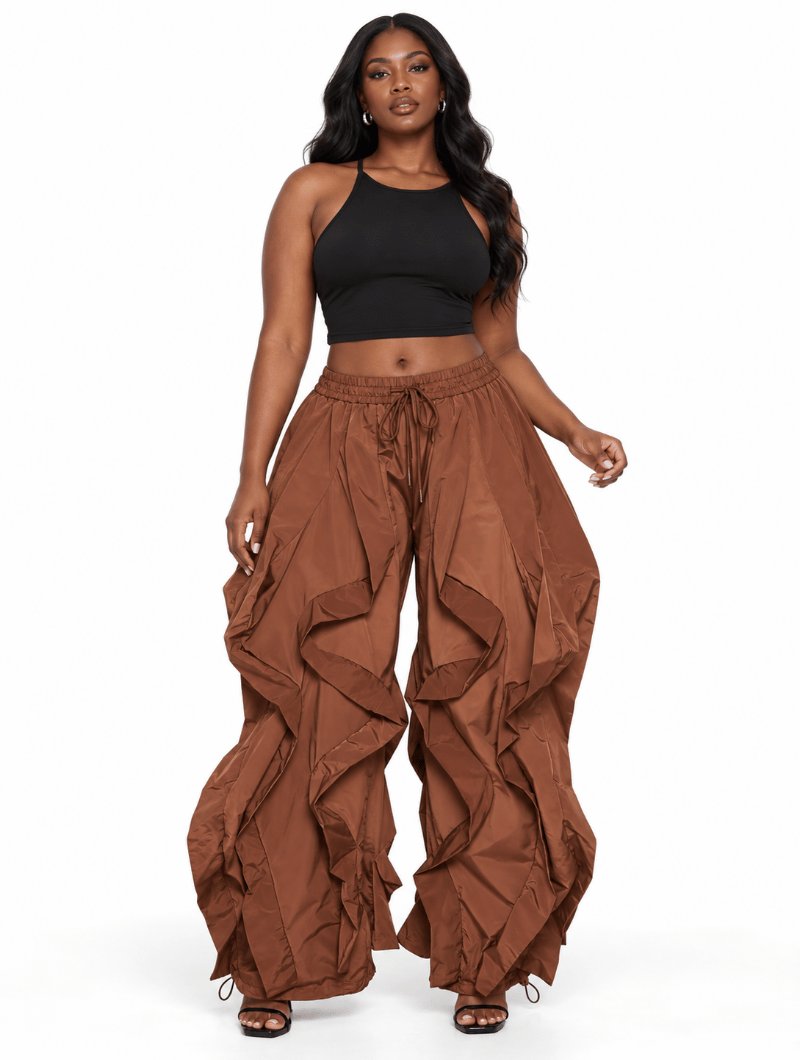 Tiered Wave Wide Pants