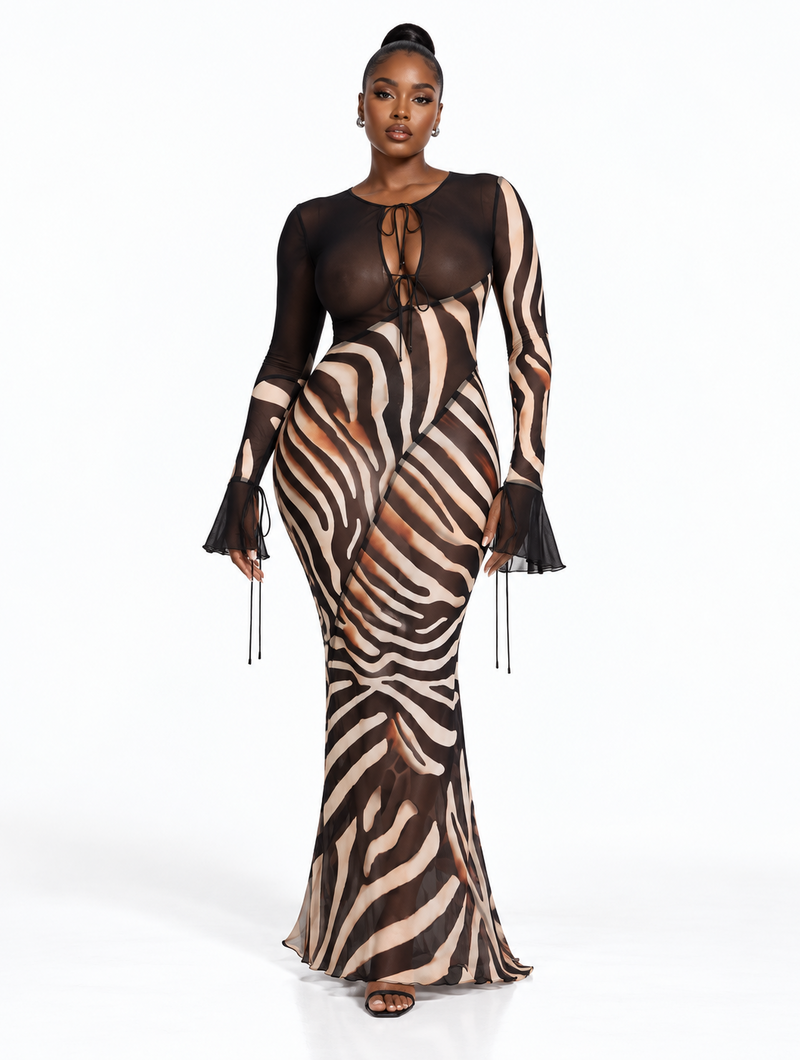 Wild Zebra Mesh Maxi