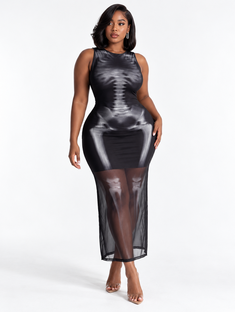Dark Illusion Skeleton Dress