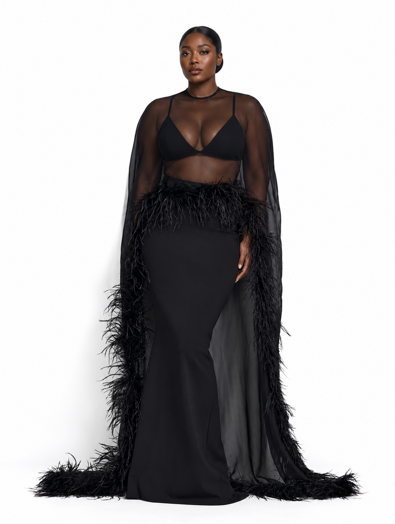 Black Swan Feather Cape