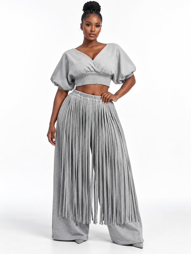 Hourglass Fringe Sweat Set