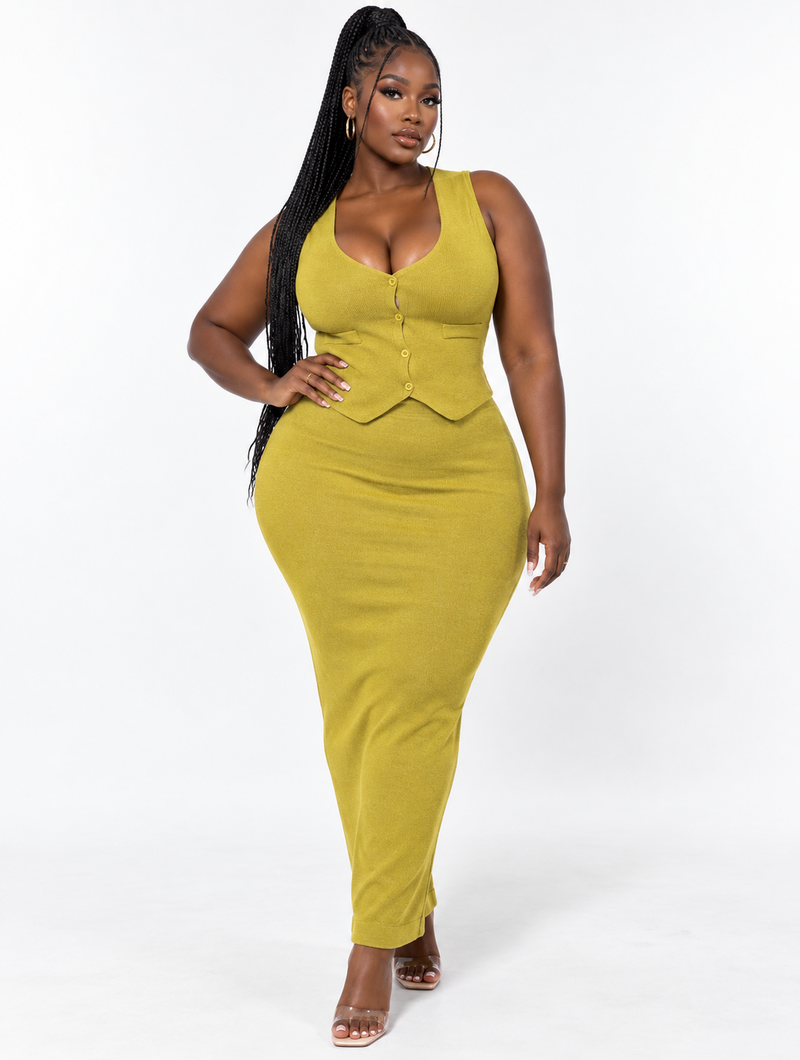 Chic Vest Skirt Set