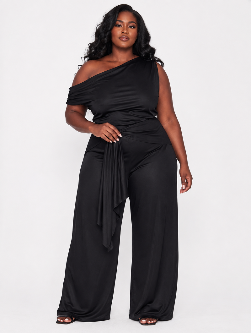 One Shoulder Noir Set
