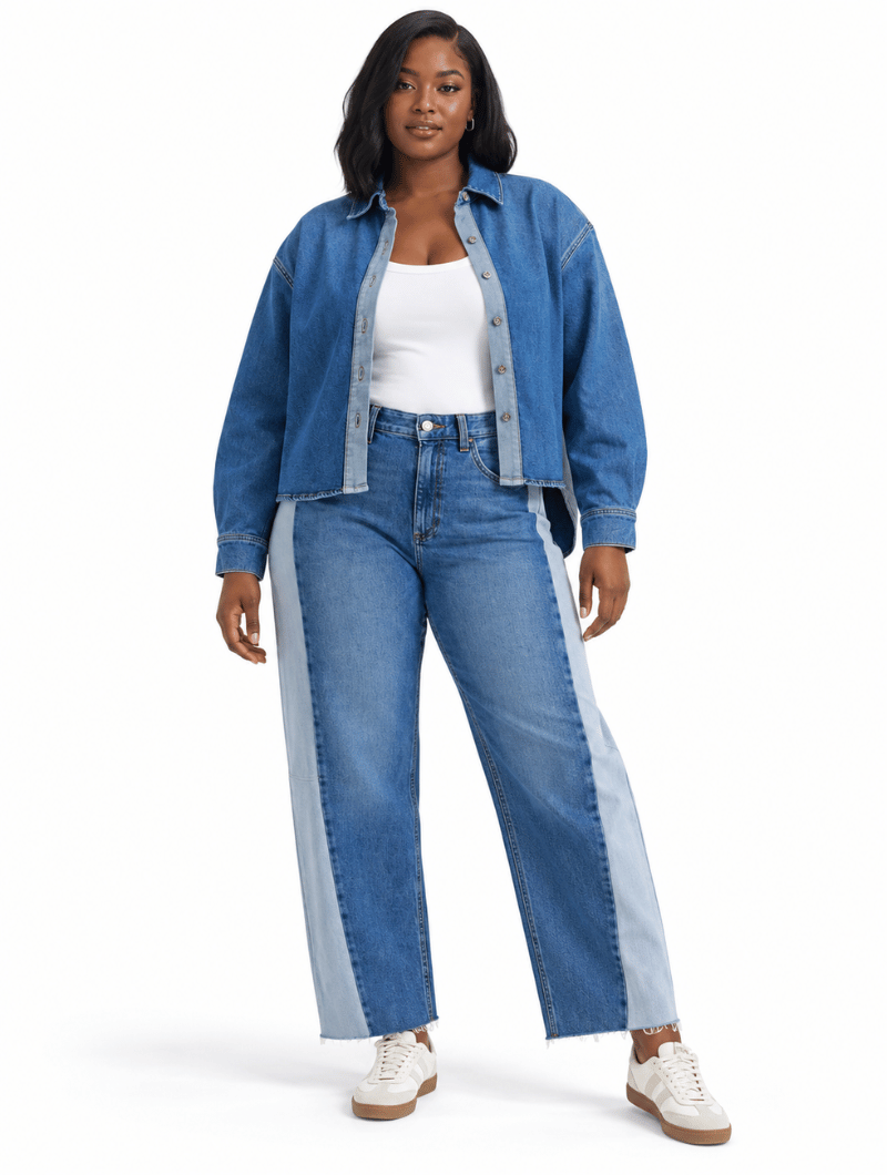Colorblock Denim Co-ord