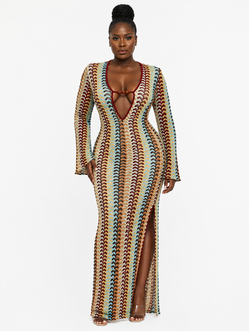 Boho Chevron Maxi Dress