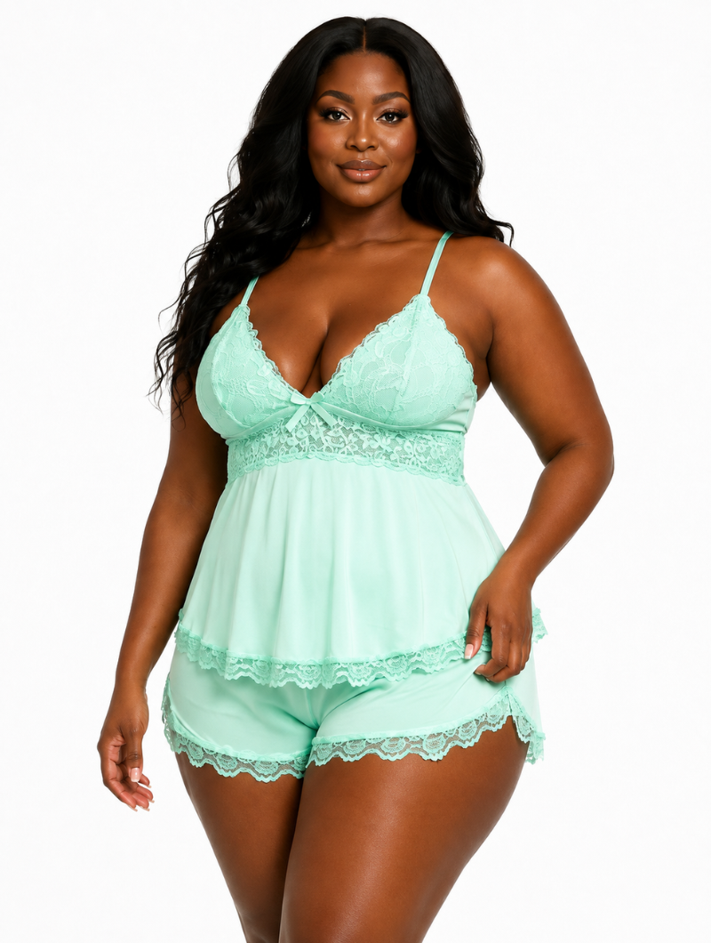 Lace Trim Cami Set