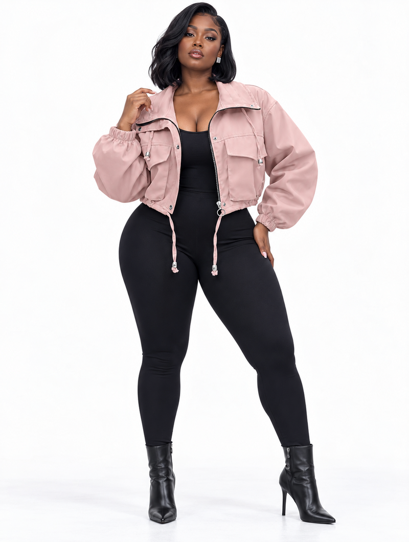 Blush Crop Cargo Jacket