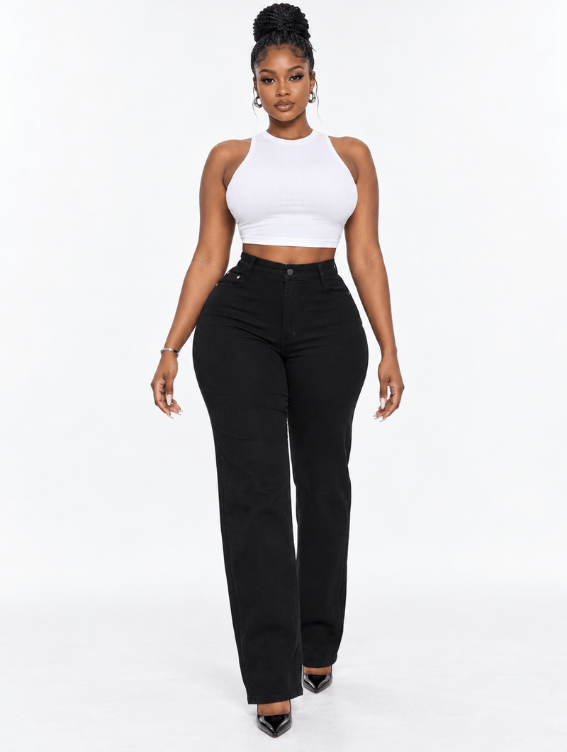 Hourglass Black Straight Jeans