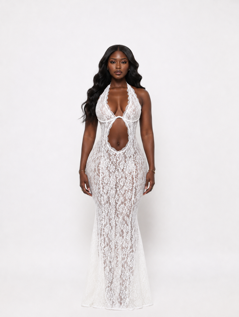Lace Cutout Maxi Dress