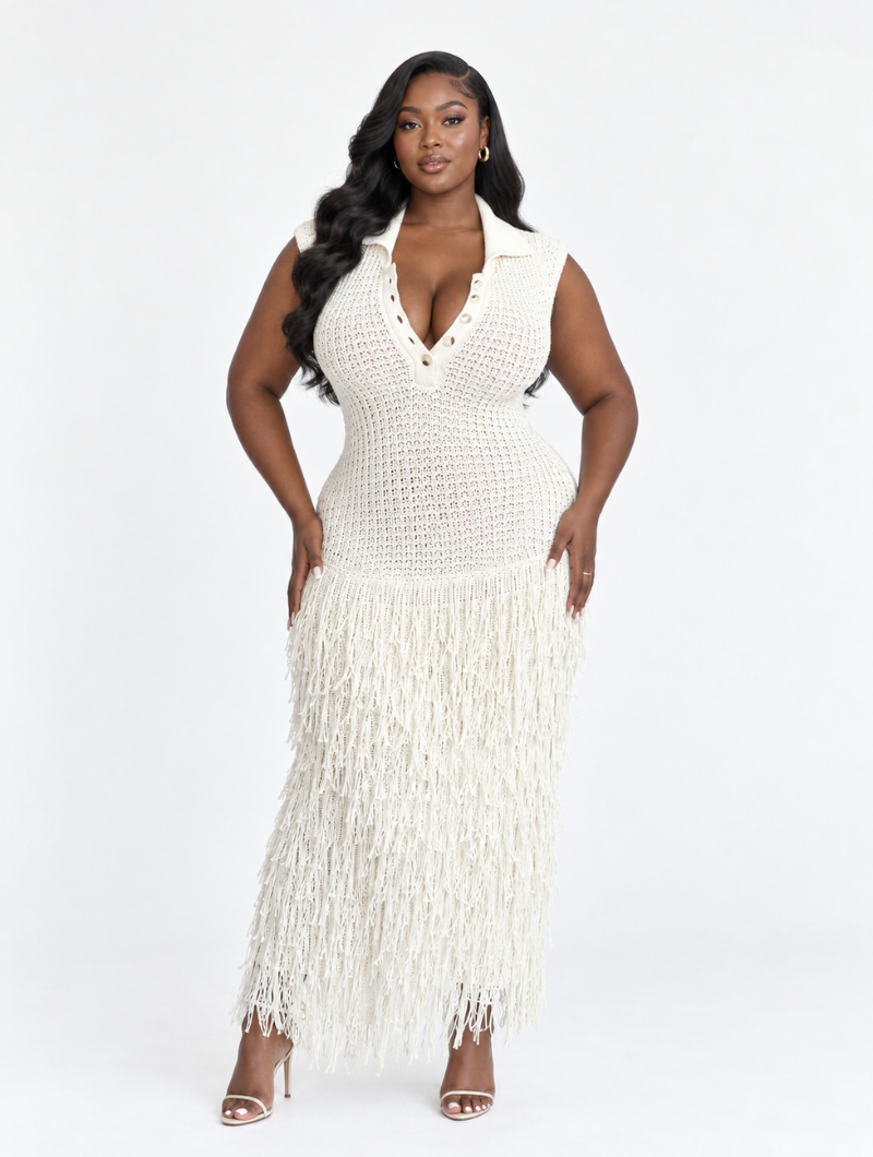Polo Crochet Fringe Dress