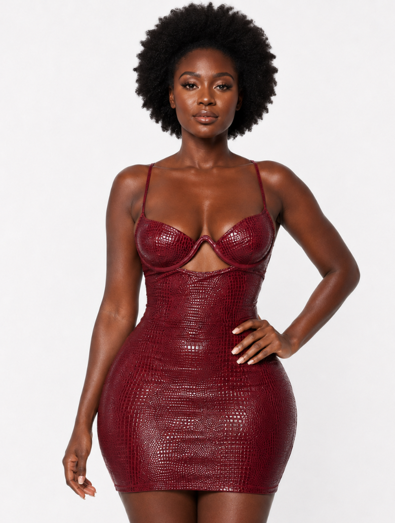 Croc Underwire Mini Dress