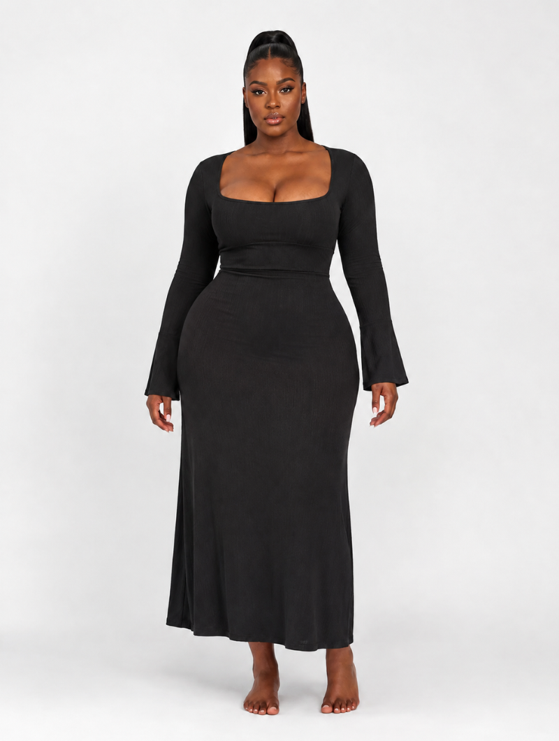 Corset Flare Sleeve Dress