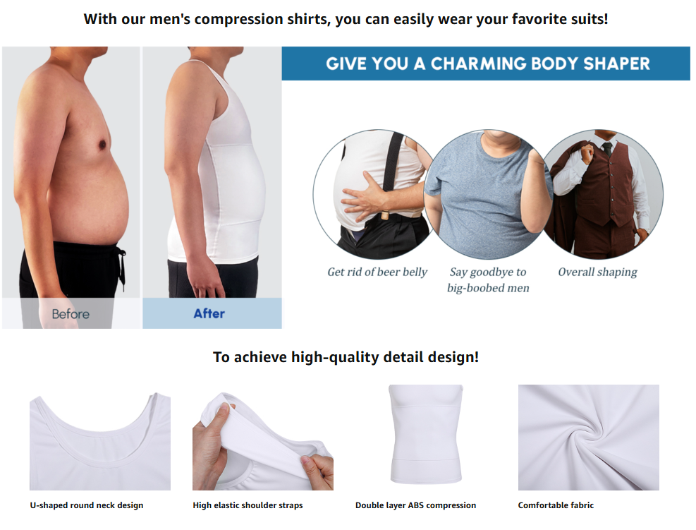 Men's body shaping vest