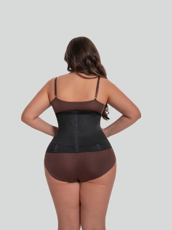 Back view of seamless sculpting girdle with anti-slip design