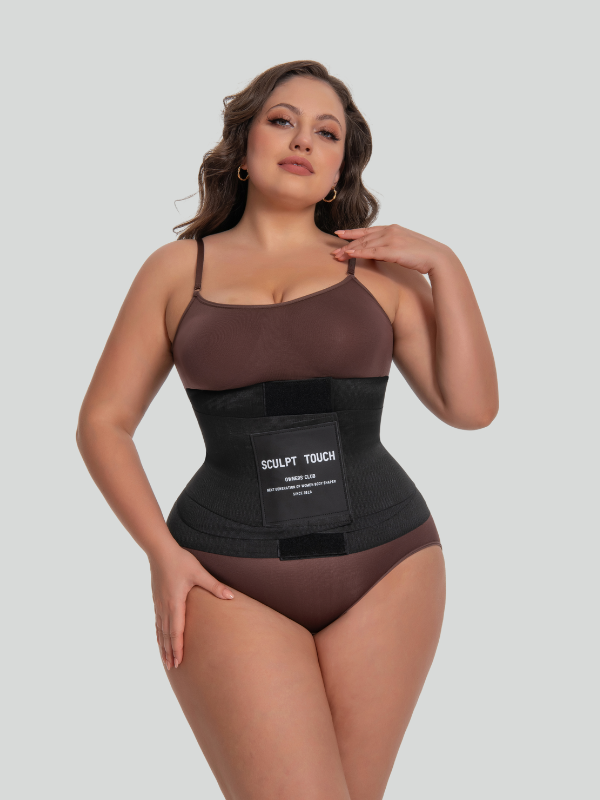 Woman wearing SCULPT TOUCH® hourglass girdle for long torso support