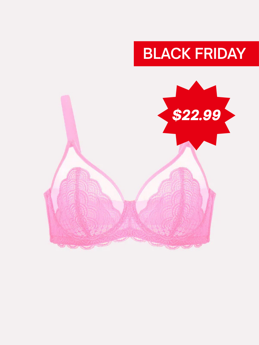 Mermaid Scales Lace Unlined Bra-(Black Friday)