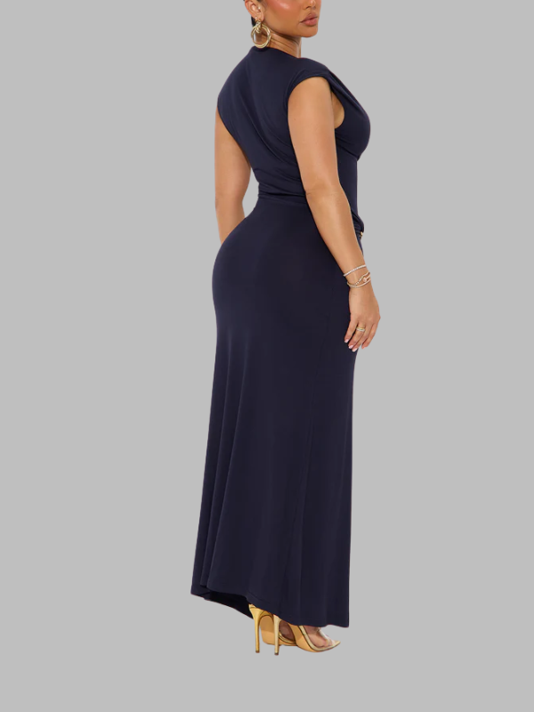 Buckle Slit Maxi Dress