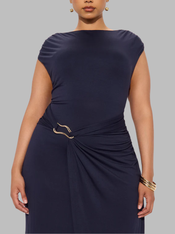Buckle Slit Maxi Dress