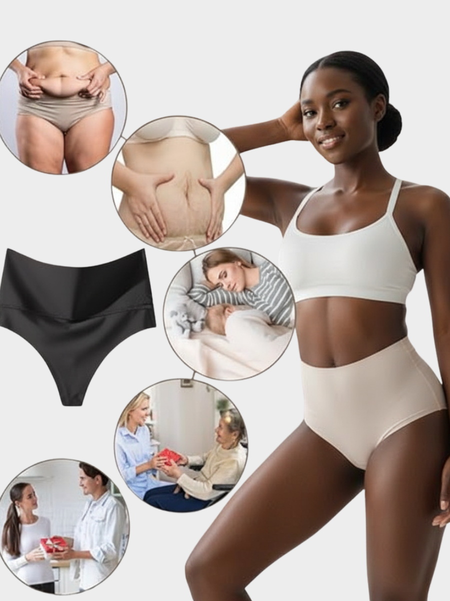 Women High Waist Tummy Shaping Invisible Underwear 5 Pack