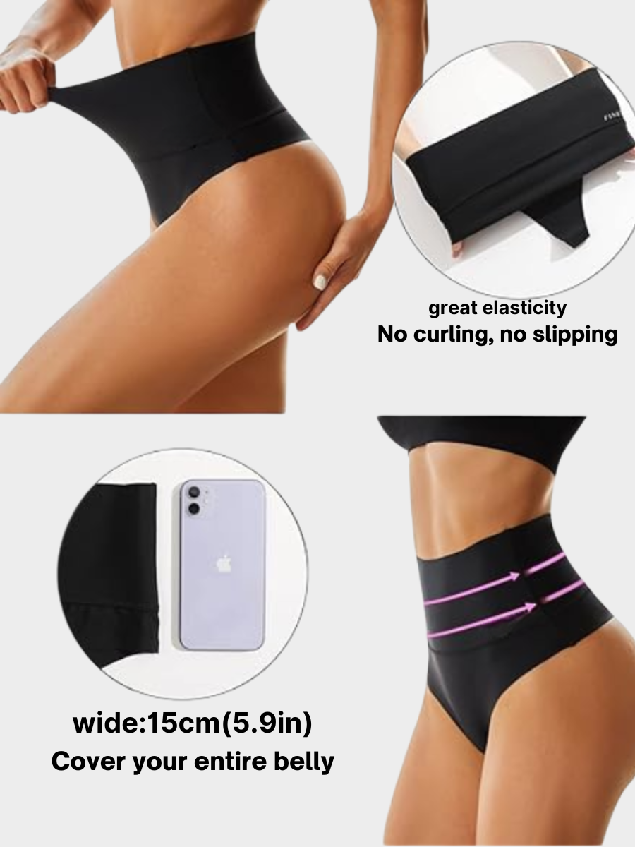 Women High Waist Tummy Shaping Invisible Underwear 5 Pack