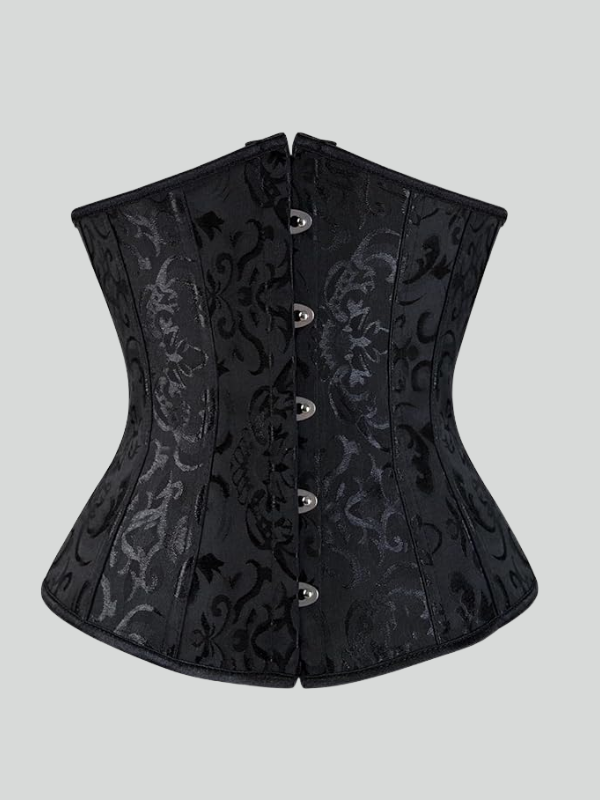 Lace-Up Boned Jacquard Underbust Corset